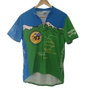 Vintage 2003 Voler Men's Cycling Jersey Color Block 3/4 Zip Central Valley